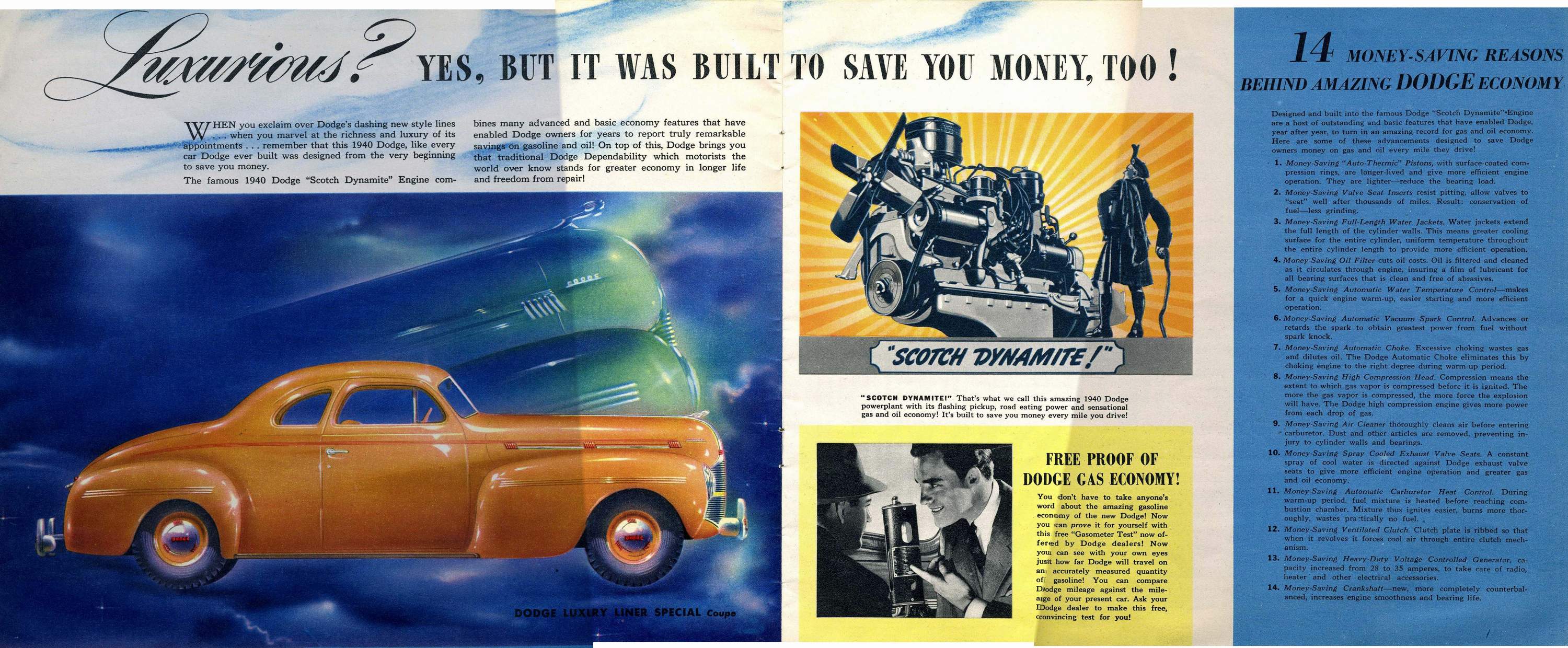 1940 Dodge Car Brochure Page 11